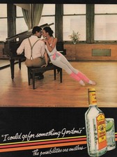 1984 Vintage Print Ad Gordon's Gin Couple Piano I Could Go For Something