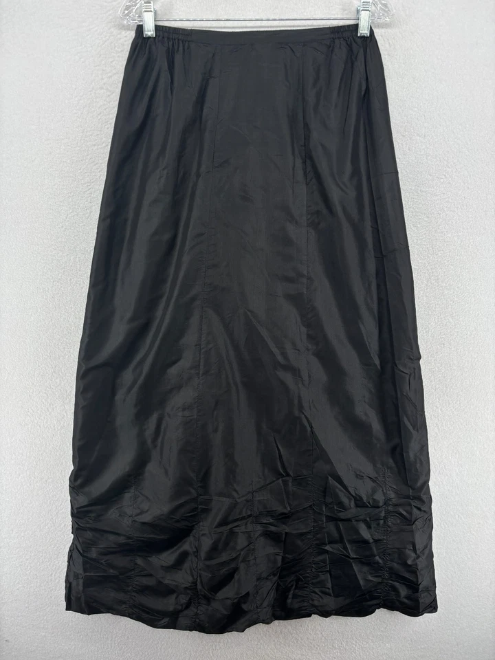 Falda APRIL CORNELL M Maxi 100% Seda Cremallera Lateral Cintura Elástica Negra Foto 2 de 4