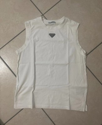 Prada Tanktop weiß Größe M mit original Stahlwappen