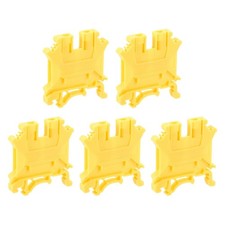 DIN Rail Mount Terminal Blocks Screw Type Clamp Yellow UK3N Pack of 40