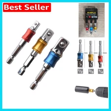 Efficient Socket Adapter Set - 3 Sizes for Every Drilling Task with Ball Locking