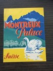 Vintage Montreux Palace Suisse Switzerland Travel Hotel Label — photo 2