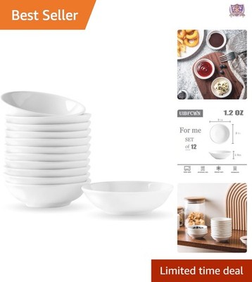 12 Pack Ceramic Dipping Bowls 3 Inch Small Saucers for Condiments Sushi Ketchup