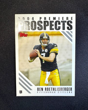 2004 Topps Premiere Prospects Ben Roethlisberger RC #PP1 Steelers Rookie Card. rookie card picture