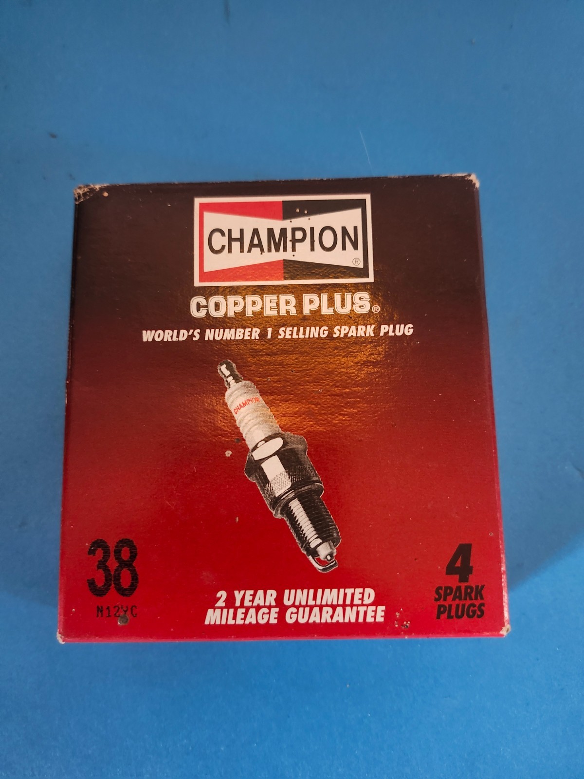 NOS Champion No. N12YC 38 Copper Plus Spark Plug Box of 4 Free Fast Shipping