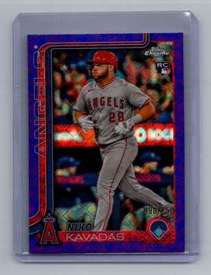 2025 Topps Chrome - Niko Kavadas #20 Purple Logofractor /250 (RC) Angels Rookie