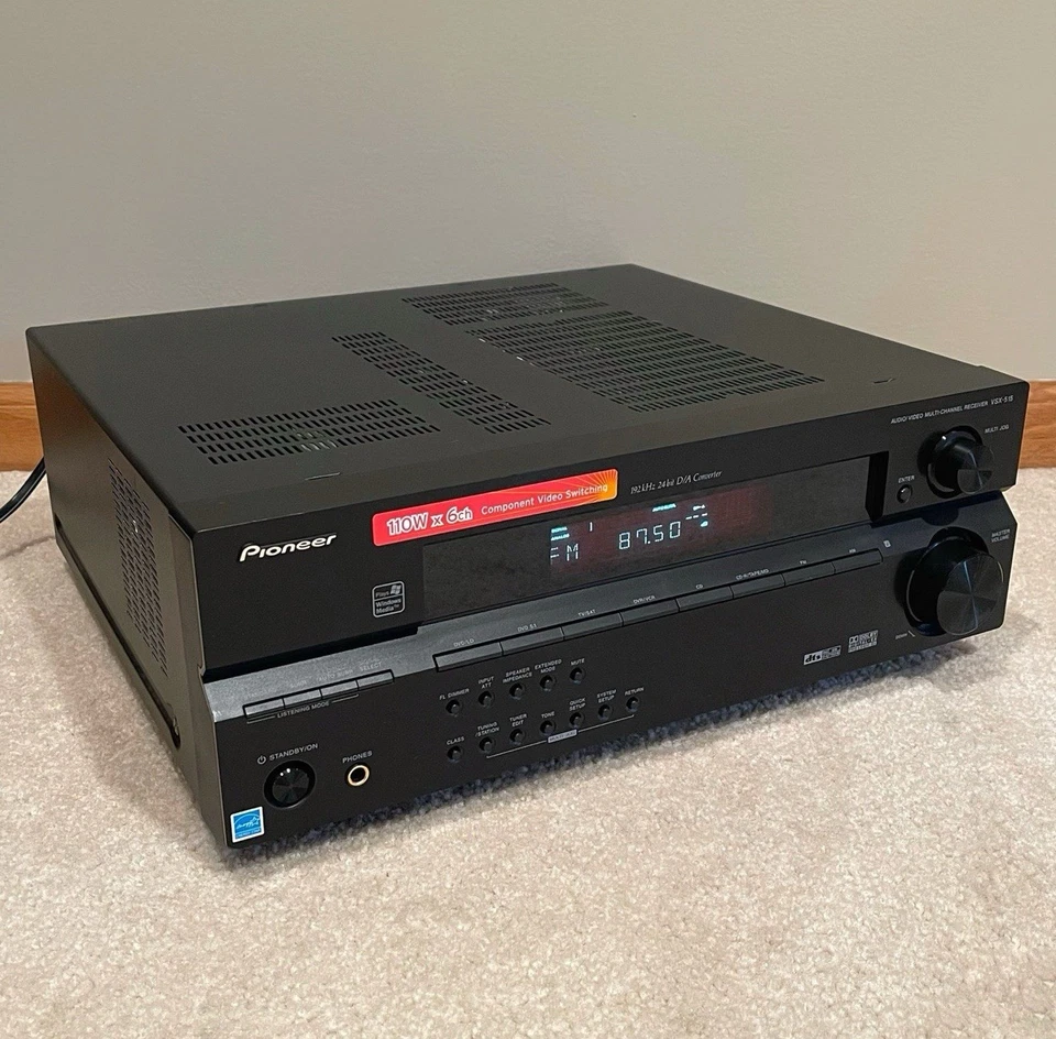 Pioneer VSX-515-K 6.1 Ch 660W AV Home Theater Stereo Receiver Amplifier TESTED - Image 2 of 4