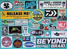 32+ - DIFFERENT & AUTHENTIC - SPORT FISHING DECALS LOT - OFFSHORE VINYL STICKERS