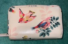 Cath Kidston Card Holder Bird Print Trifold Purse Wallet Oil Cloth Cute Pattern