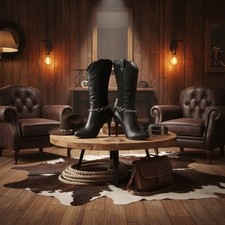 Women Fashion Bracelet Silver Metal Boot Chain Shoe 2 Rings Charm SET - HANDMADE