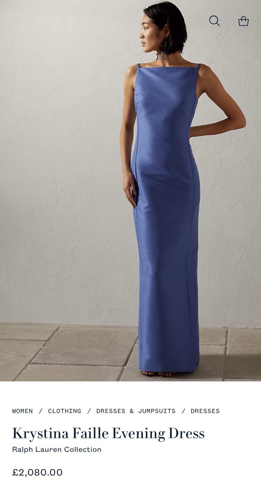 Ralph Lauren Size 0 Silk Pre-Spring Blue Krystina Faille Evening Dress! MZZ4