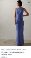 Ralph Lauren Size 0 Silk Pre-spring Blue Krystina Faille Evening Dress! Mzz4