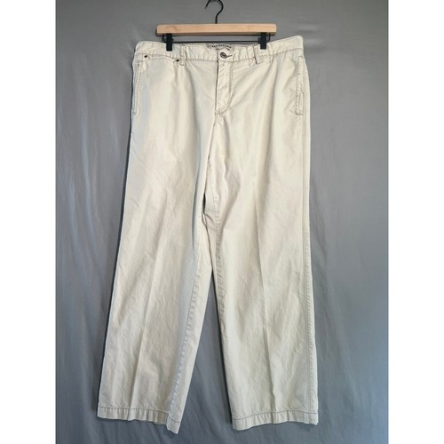 Tommy Bahama Denim Mens Khaki Pants 40x32 Straight Leg Cotton Chino Beige