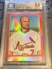 2010 TOPPS 206 CHROME RED REFRACTOR MATT HOLLIDAY /25 BGS 9.5 CARDINALS SP POP 1