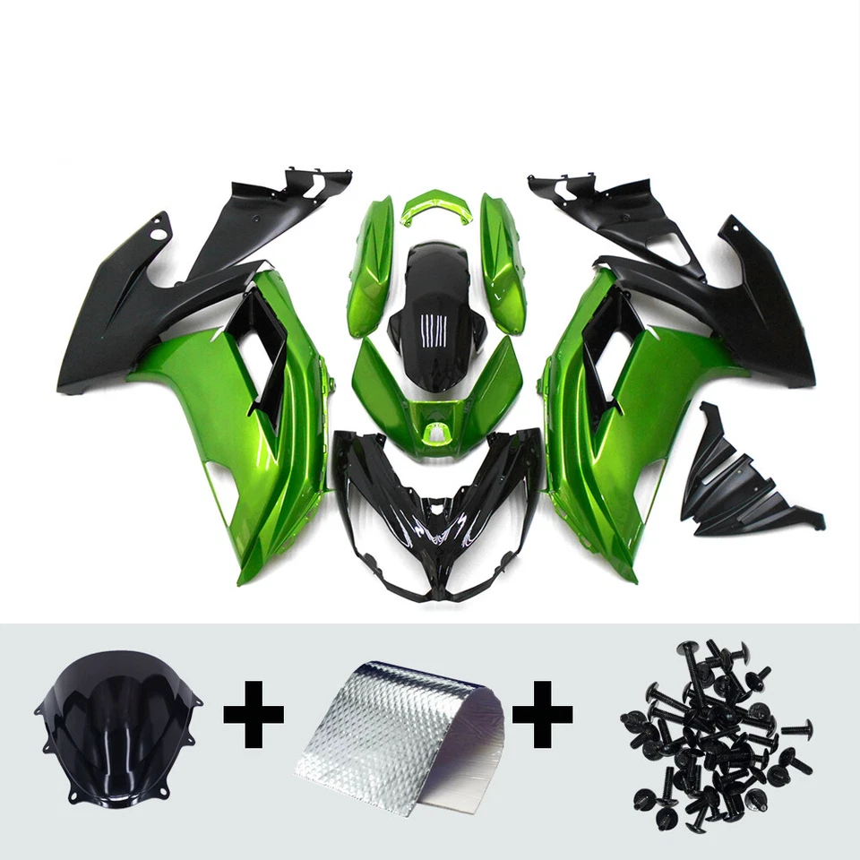 Kit de carenados ABS para Kawasaki Ninja 650 ER-6F 2012-2016 kit de carrocería verde negro Foto 2 de 4