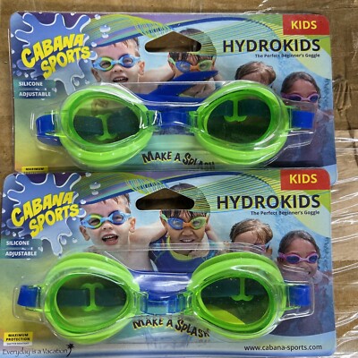 Cabana Sports Kids Silicone Beginner Googles Hydrokids 2 Pk Green