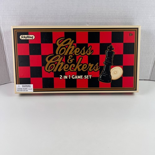 Schylling Chess & Checkers 2-in-1 Game Set – Classic Family Board Game ...