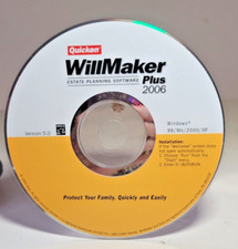 Quicken WillMaker Plus 2006 CD ROM Estate Planning Software-98/Me/2000/XP-Intuit