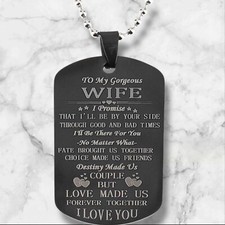 Personalized Engraved Stainless Steel Keychain With Romantic Message For Wife