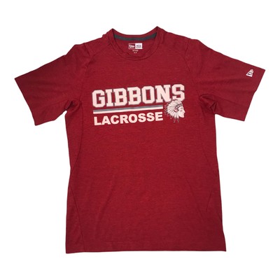 New Era Small Red Gibbons Lacrosse T Shirt  19  Cooper 25 VTG