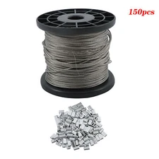 7×7 1.5mm 328ft Wire Rope 304 Stainless Steel 368lbs Breaking Strength