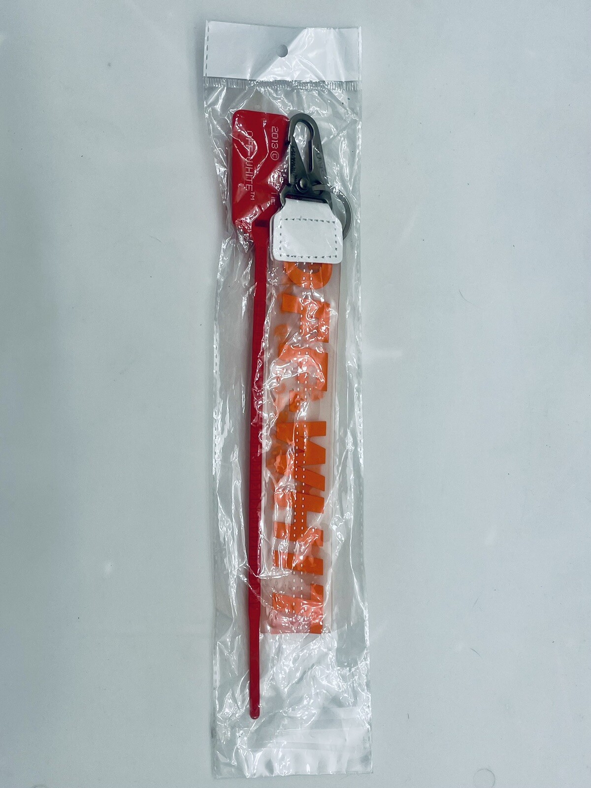OFF-WHITE Industrial Neon ORANGE 10” Key Chain Lanyard With Zip Tie 2013