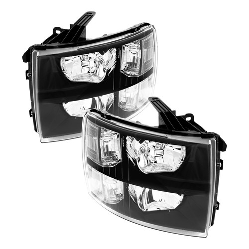 Pair Headlights Assembly For 2007-2014 Chevy Chevrolet Silverado 1500 2500 3500 - Picture 11 of 12