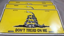LOT 2 GADSDEN DON'T TREAD ON ME LICENSE TAGS TEA PARTY Made in USA US Snake