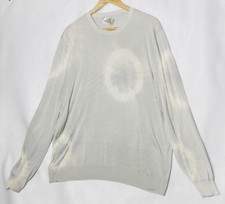 Hermes 100 Silk Pullover Size 3XL Mens Lightweight Spiral Dye Swirls Mint Green