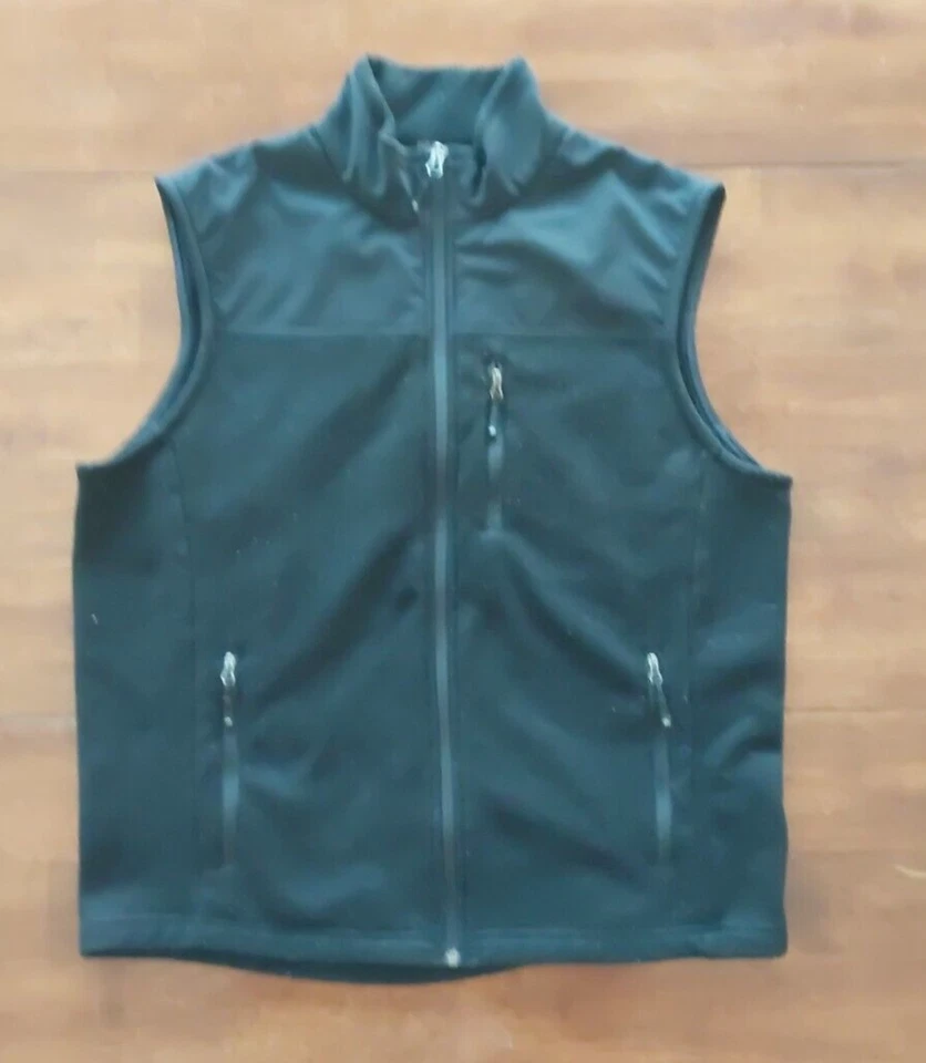 Solaris Vest Mens Large Fleece Full Zip Pockets Outdoors Hiking Logo stretch Tec - Image 2 of 4