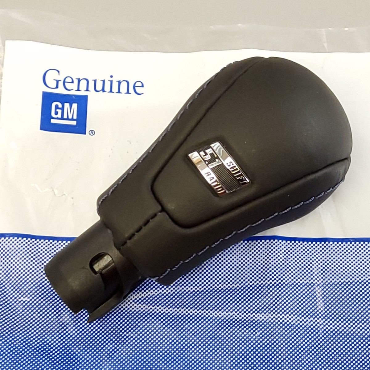 Ebony Leather Blue Stitch 5.1 Shift Ratio Manual Shift Knob 14-15