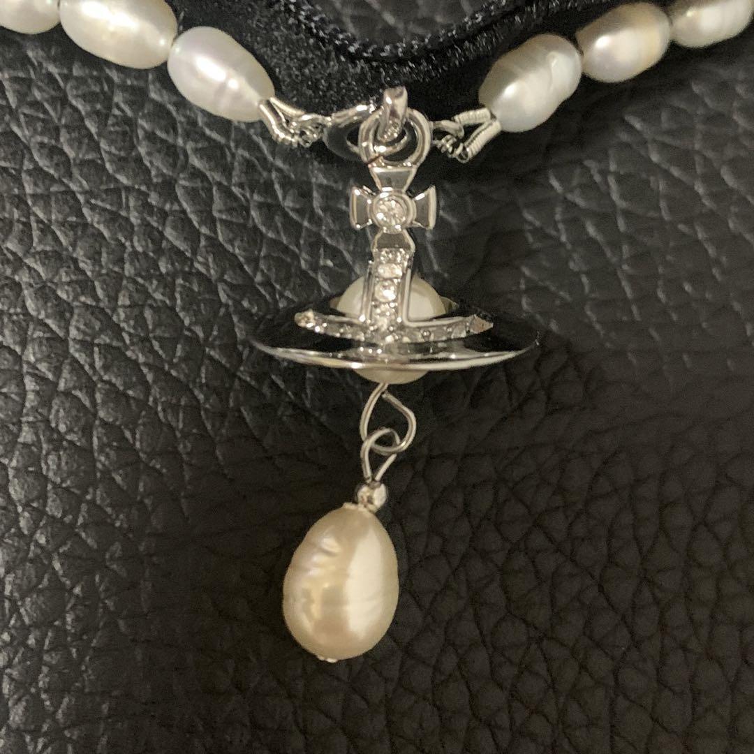 Vivienne Westwood Necklace ALEKSA Orb Logo Pearl Choker IN Vivienne Westwood Necklace ALEKSA Orb Logo Pearl Choker IN