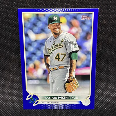 2022 Topps Frankie Montas Royal Blue Parallel # 512 Oakland Athletics Yankees