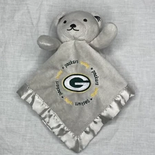 Baby Fanatics Green Bay Packers Bear Gray Lovey Security Blanket Football Satin