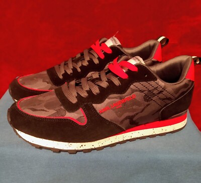 Karl Lagerfeld Paris Camo Gray Black Red Running Shoes Mens