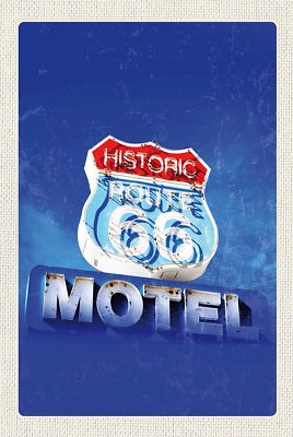 Holzschild 18x12 Amerika USA Route 66 Historic Motel Wand Deko Bar Kneipe Sammle