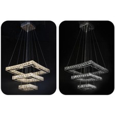 LED Chandelier Modern Crystal Square Ceiling Light Modern Pendant Light Fitting