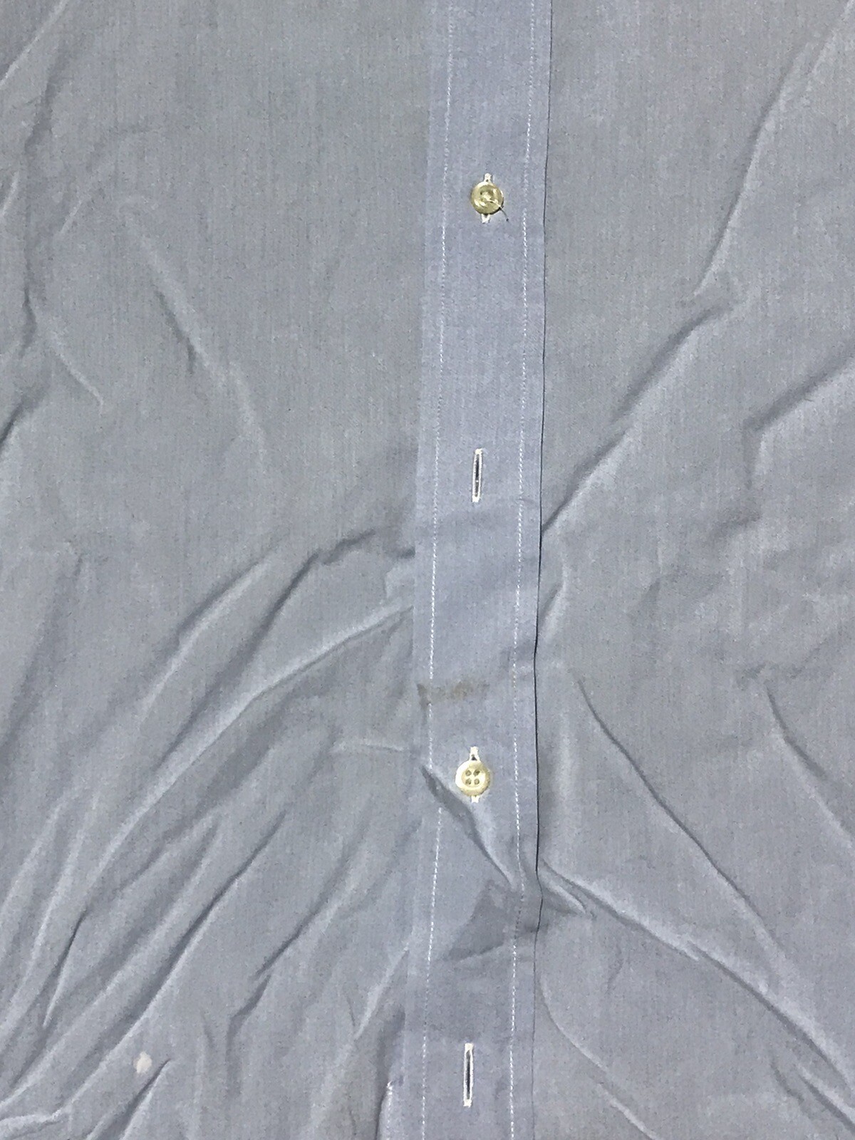 Camicia abbottonata Yves Saint Laurent uomo 15 colletti blu cotone manica lunga @G5