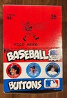 Vintage 1984 FUN FOODS MLB Baseball Buttons Unopened 36 COUNT BOX 133 TOP STARS — photo 1