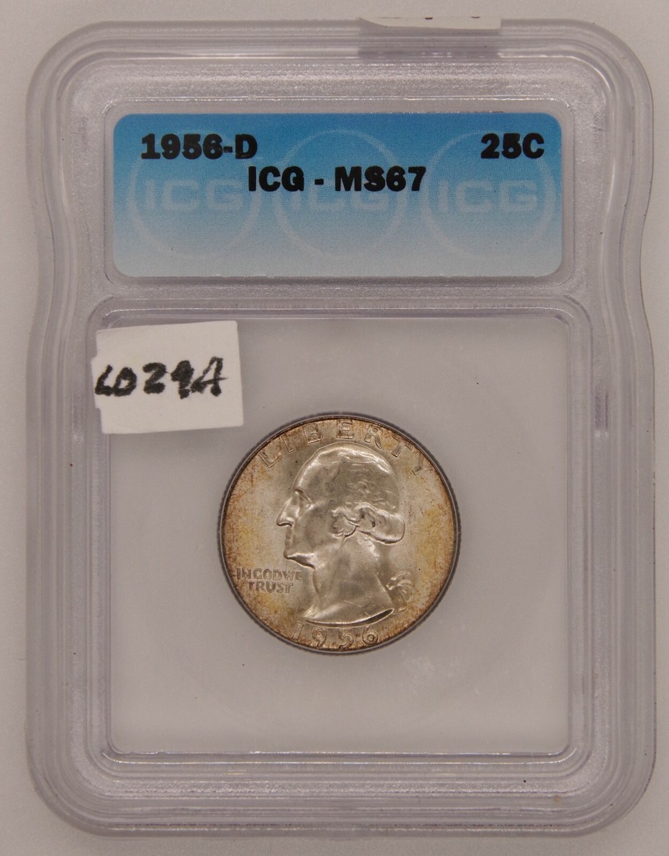 USS e Washington チャレンジ Class132X 1944 S Washington Silver Quarter, ICG MS67, Graded in Holder