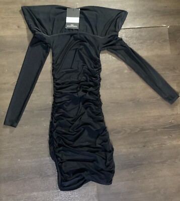 pretty little thing black bodycon dress Women's Black Tailored Square Neck Bodycon Dress