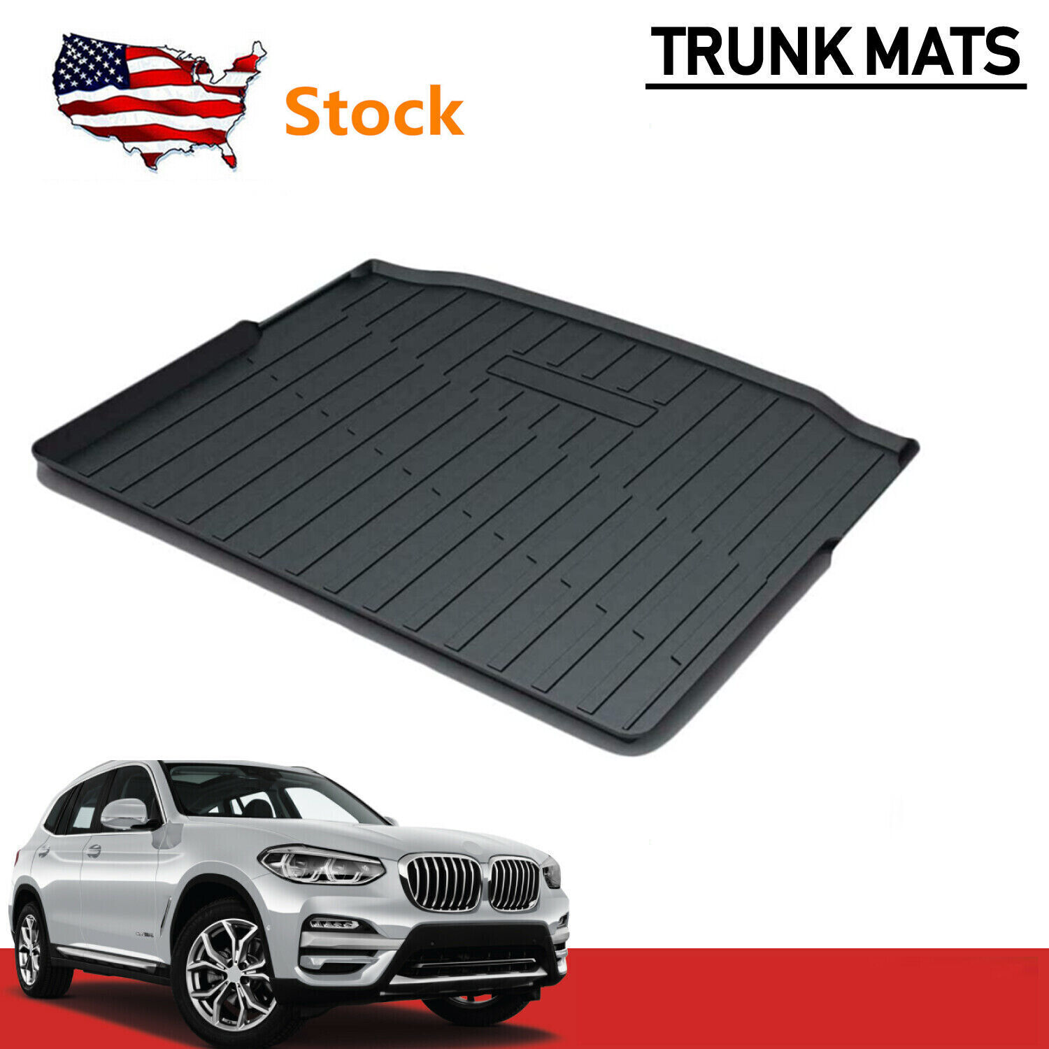Waterproof Rear Cargo Trunk Liner Floor Mat Black for 20182021 BMW X3