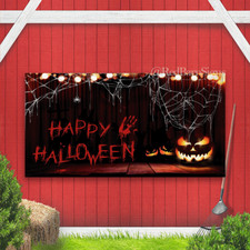 Happy Halloween Banner Pumpkin Happy Halloween Backdrop for Halloween Party