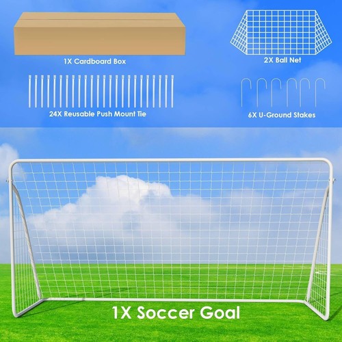 Outdoor Stabil Fussballtore für Kinder & Erwachsene Tor mit Zwei abnehmbarem Net - Bild 5 von 5