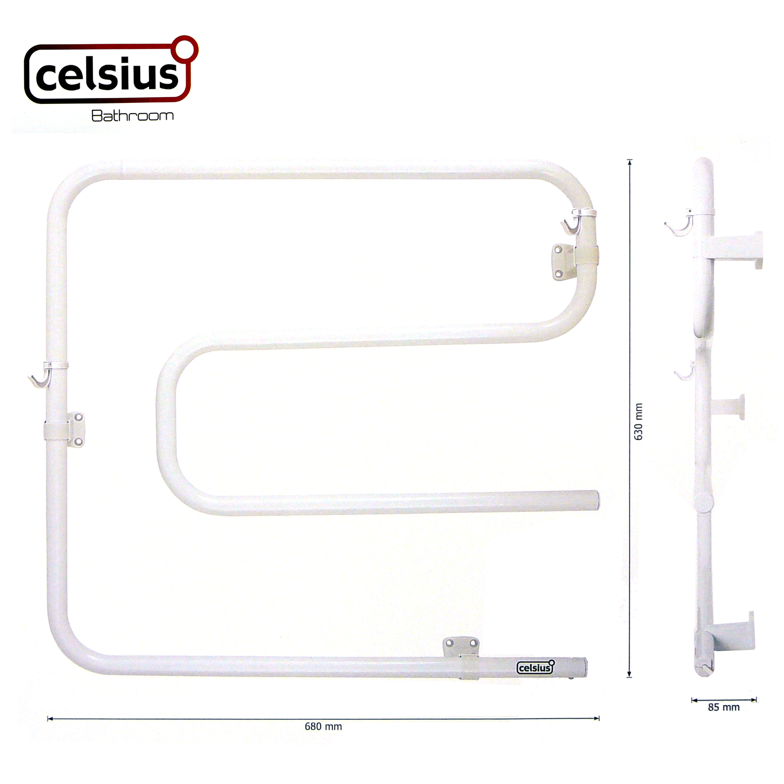 CELSIUS ELECTRIC HEATED TOWEL RAIL RACK WALL MOUNT BATHROOM TOWEL DRYER ...