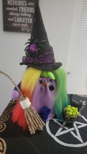 Halloween Gnome Witch with Cauldron. - Picture 3 of 5