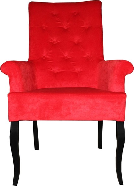 Casa Padrino Luxus Esszimmer Stuhl Rot / Schwarz Mit Armlehnen - Sessel Barock-image
