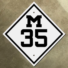 Michigan state route 35 highway marker road sign Circle Tour Upper Peninsula