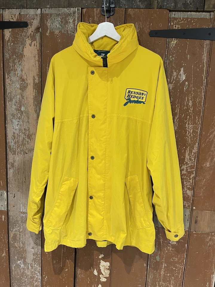 Jordan Grand Prix Formula 1 Jacket Benson & Hedges Yellow Hooded Men's Large - Image 3 of 4