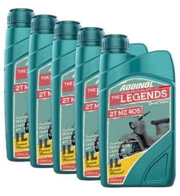 Motoröl ADDINOL Legends 2T MZ 405 5 X 1 Liter für Aprilia KTM Suzuki Kawasaki